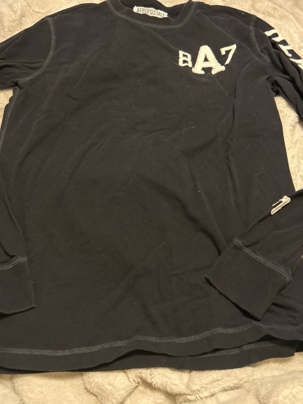 Aeropostale Black Logo Crew Neck Tee